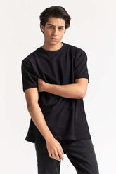 Black Basic Pique Tee MN-TS-BS-WS23-521